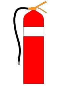 Solid red with a white band: These extinguishers contain dry bi-carbonate based powder.