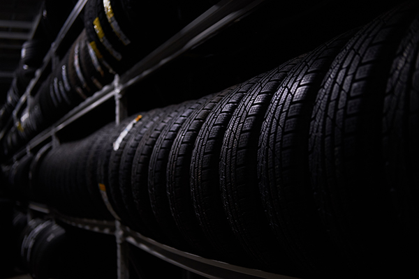 tyres in a warehouse