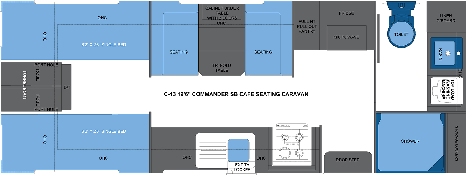C-13 19'6 COMMANDER SB CAFE SEATING CARAVAN