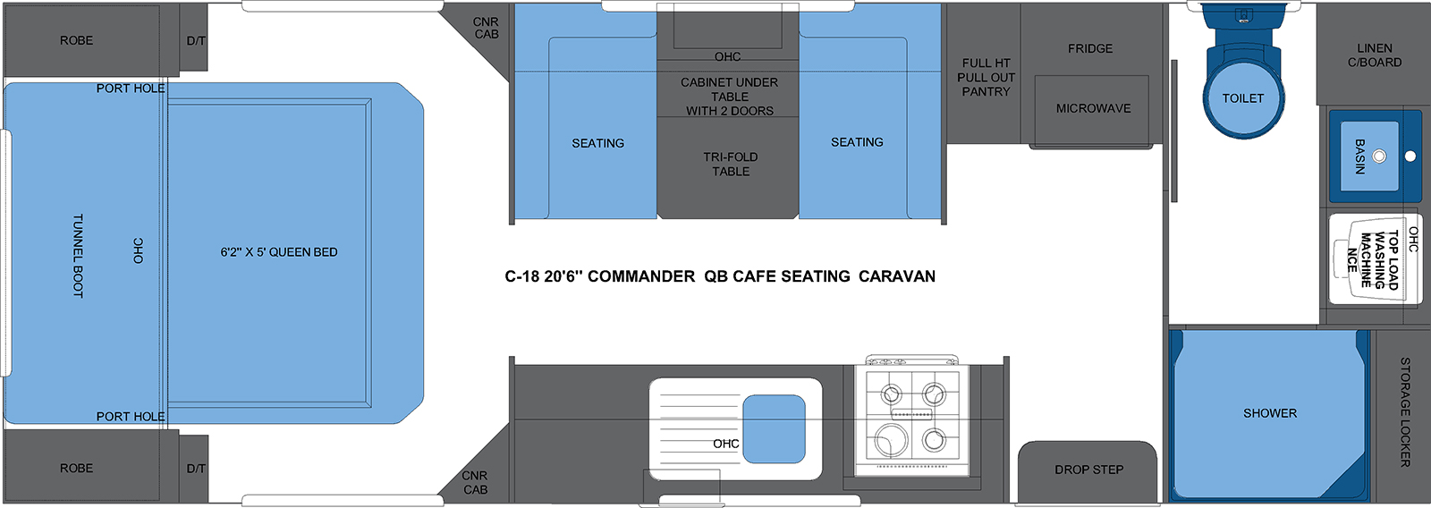 C-18 20'6 COMMANDER QB CAFE SEATING CARAVAN