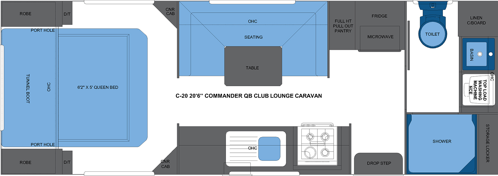 C-20 20'6 COMMANDER QB CLUB LOUNGE CARAVAN
