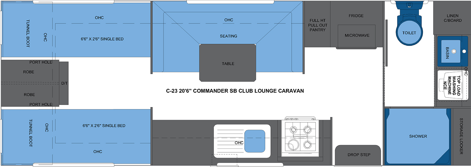 C-23 20'6 COMMANDER SB CLUB LOUNGE CARAVAN