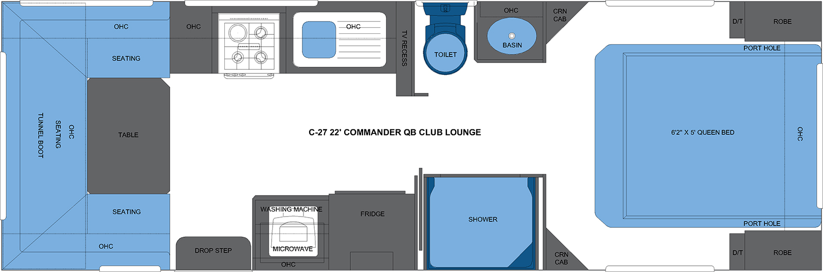 C-27 22' COMMANDER QB CLUB LOUNGE CARAVAN