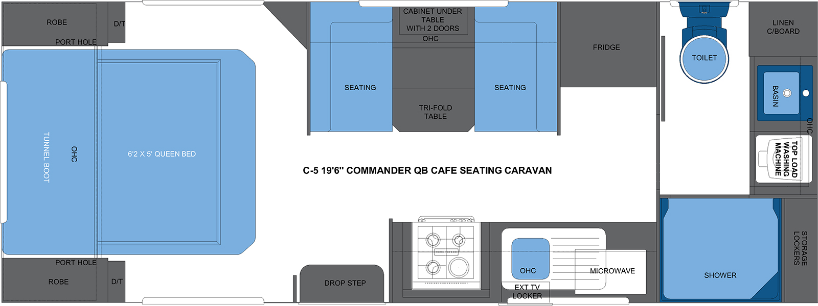 C-5 19'6 COMMANDER QB CAFE SEATING CARAVAN