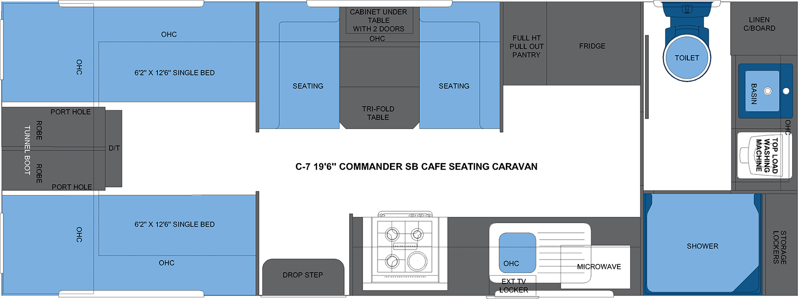 C-7 19'6 COMMANDER SB CAFE SEATING CARAVAN