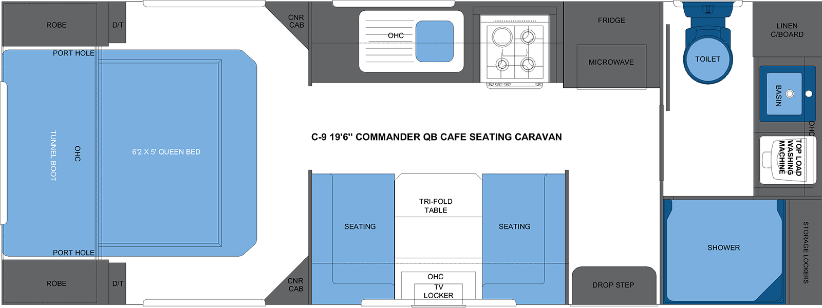 C-9 19'6 COMMANDER QB CAFE SEATING CARAVAN