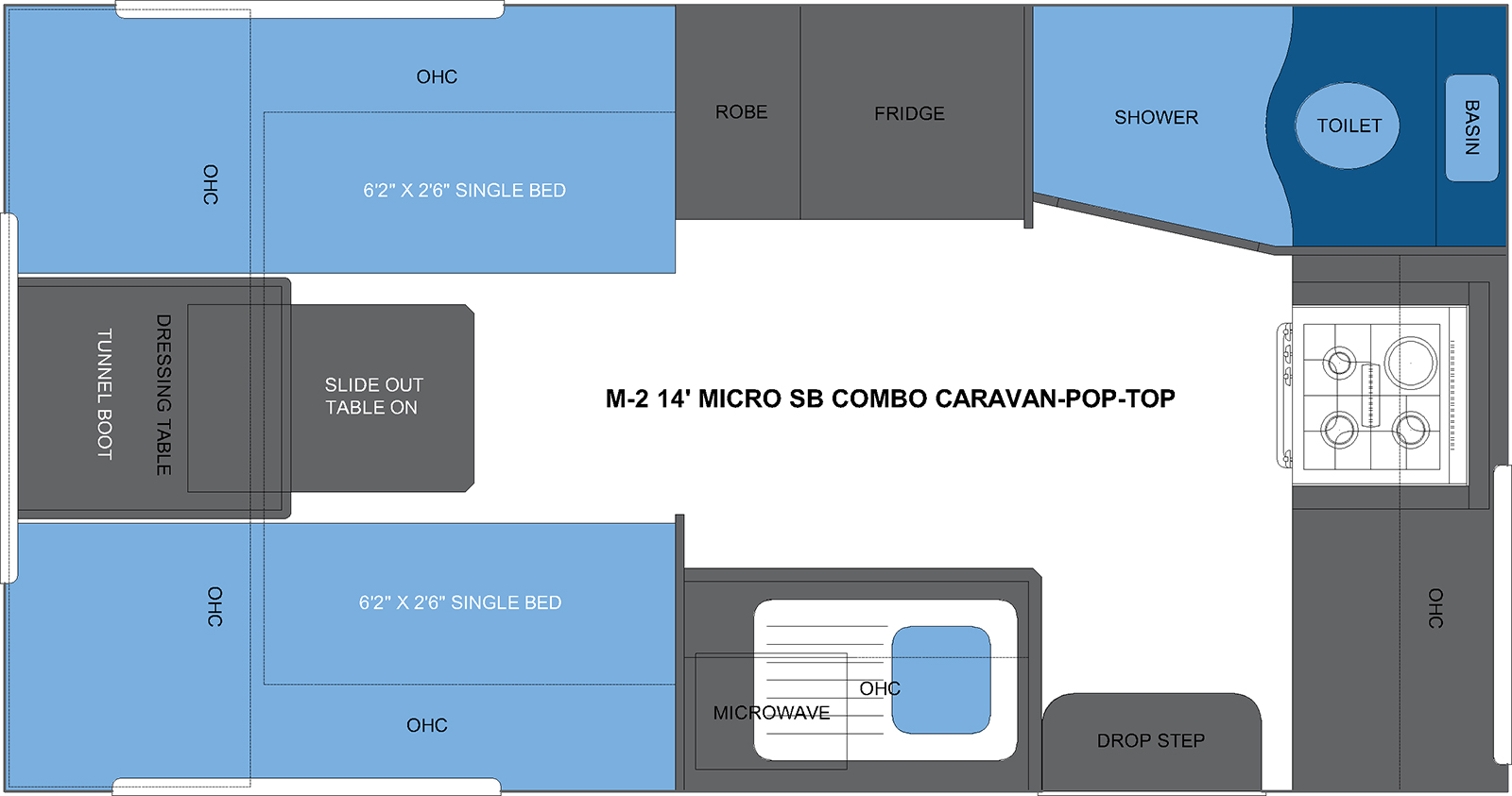 M-2 14' MICRO SB COMBO CARAVAN-POP-TOP