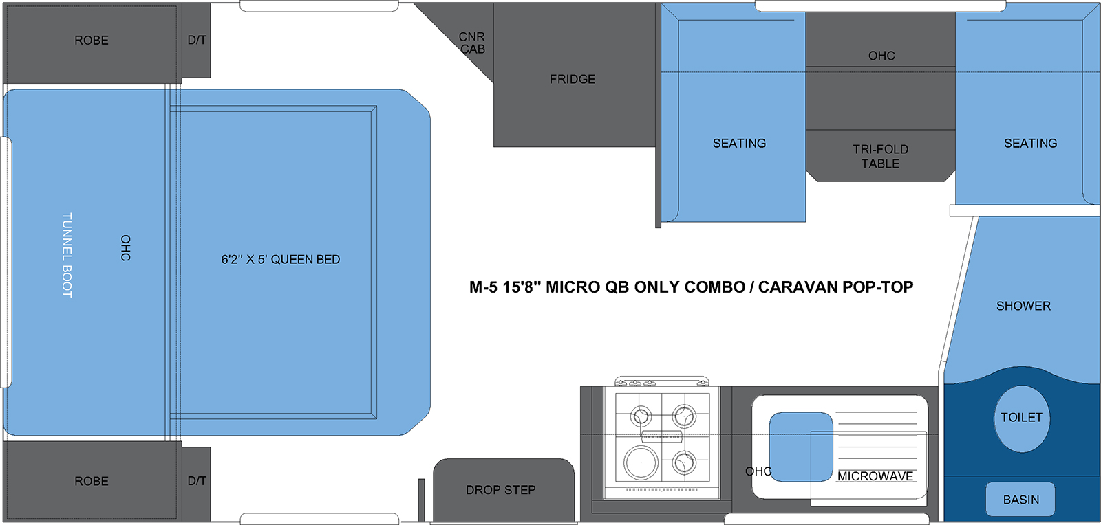 M-5 15'8 MICRO QB ONLY COMBO CARAVAN-POP-TOP