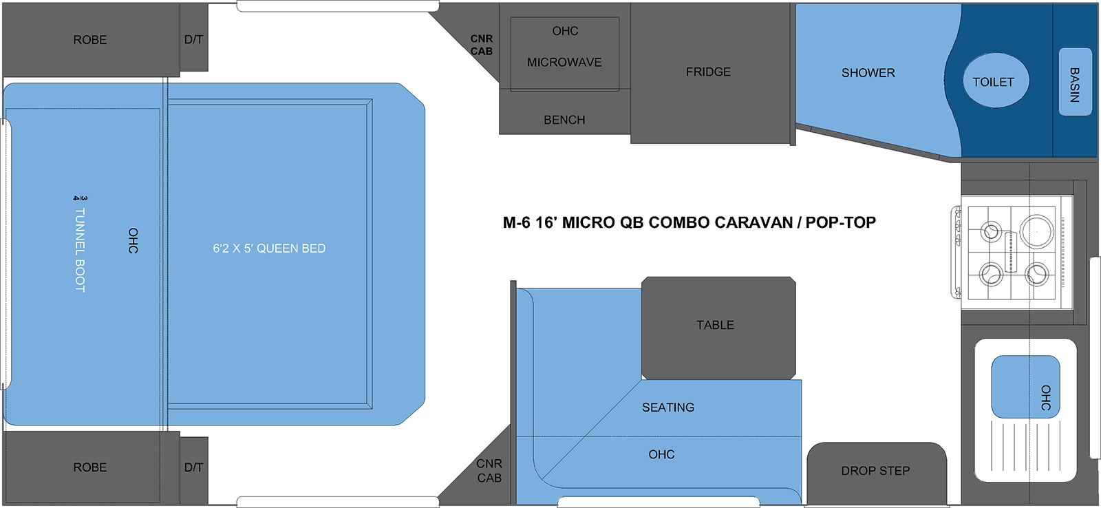 M-6 16' MICRO QB COMBO CARAVAN-POP-TOP