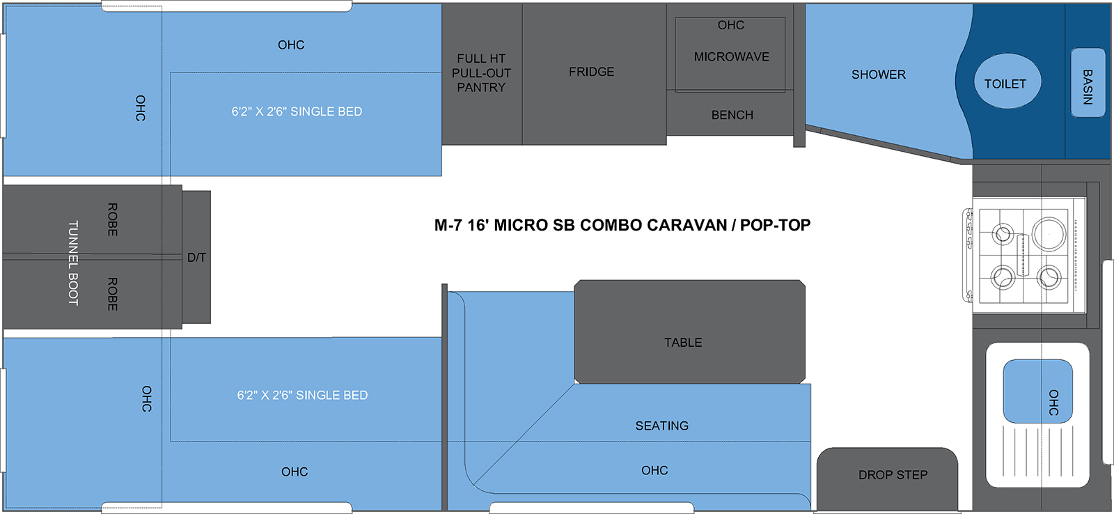 M-7 16' MICRO SB COMBO CARAVAN-POP-TOP