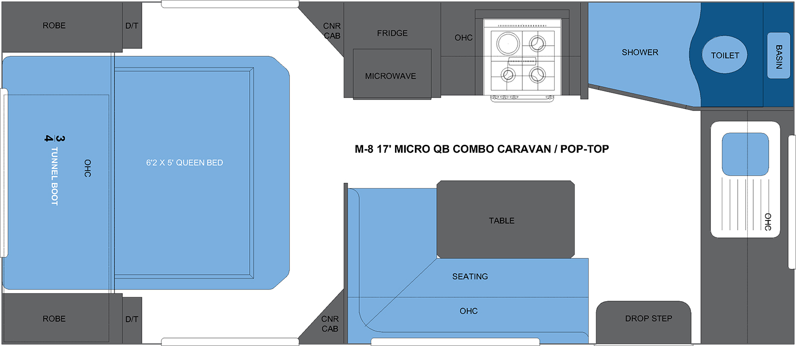 M-8 17' MICRO QB COMBO CARAVAN-POP-TOP-Model