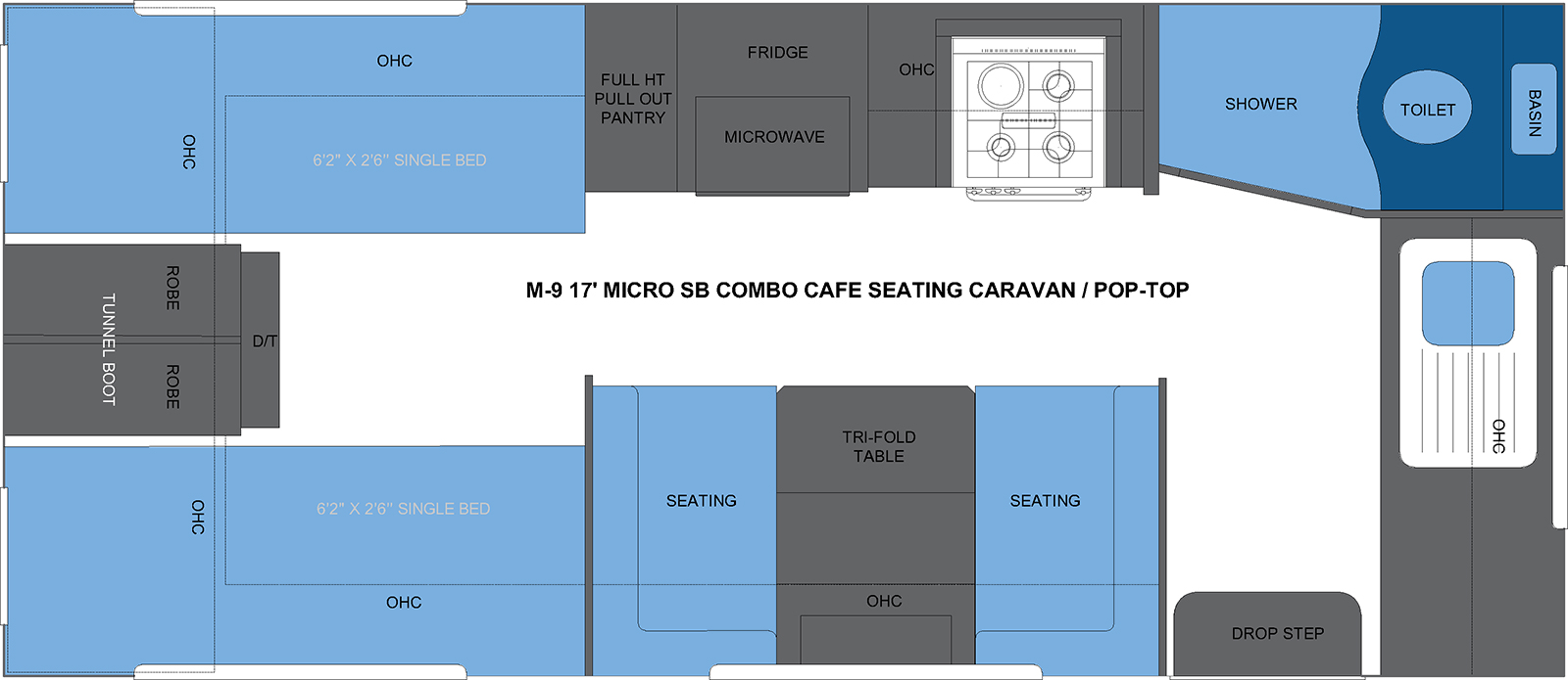 M-9 17' MICRO SB COMBO CAFE SEATING CARAVAN