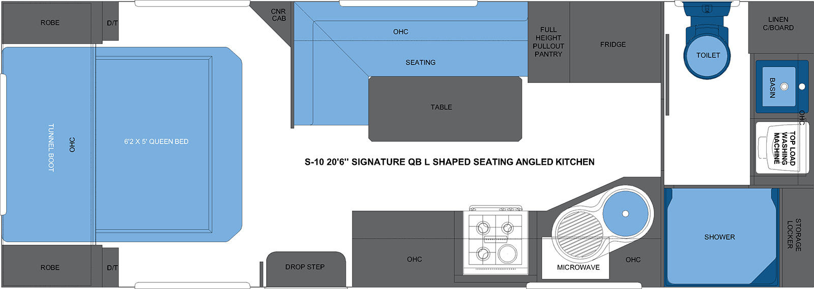 S-10 20'6 SIGNATURE QB L SHAPED SEATING ANGLED KITCHEN