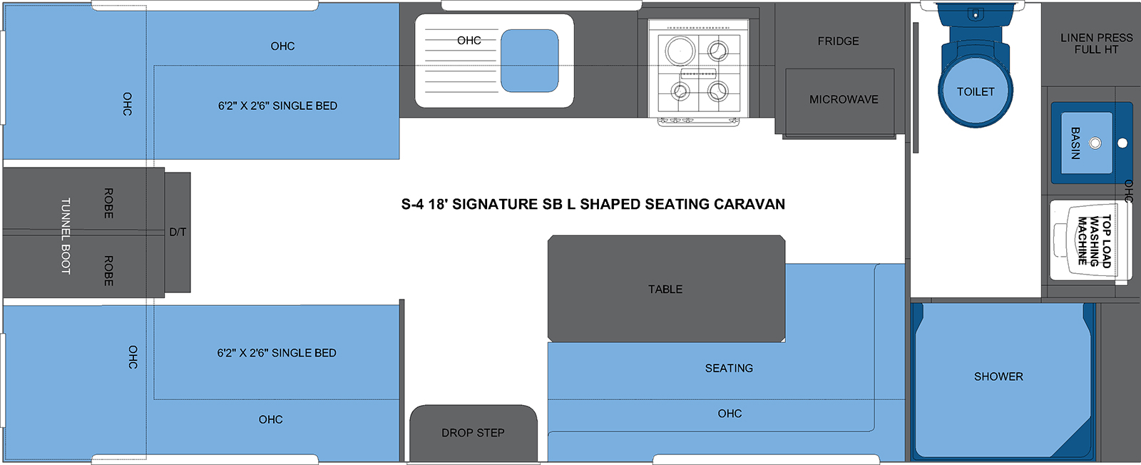 S-4 18' SIGNATURE SB L SHAPED SEATING CARAVAN