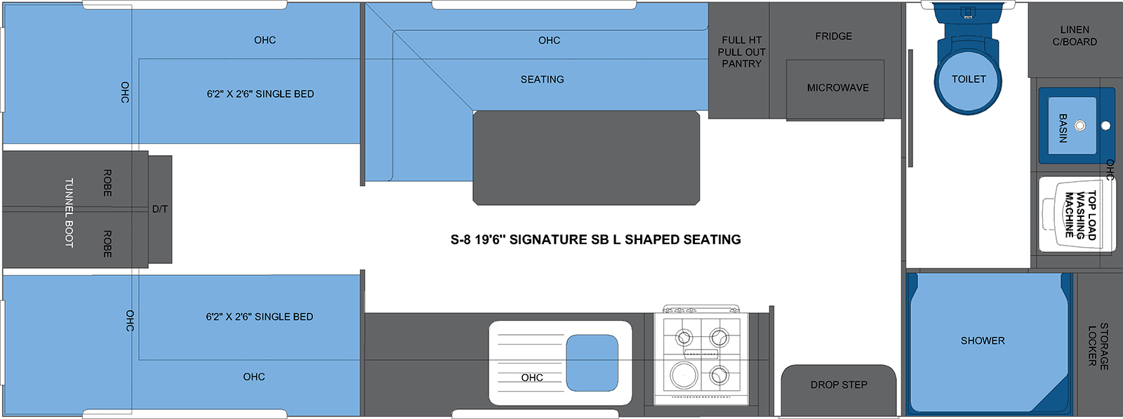 S-8 19'6 SIGNATURE SB L SHAPED SEATING CARAVAN