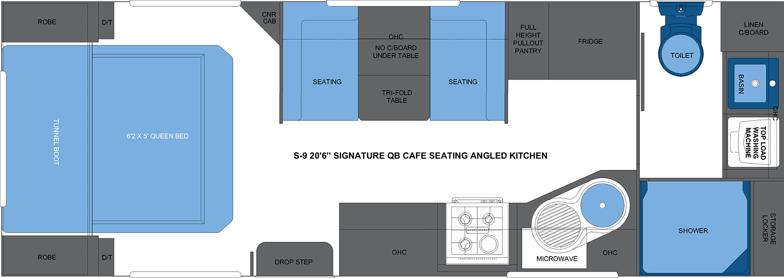 S-9 20'6 SIGNATURE QB CAFE SEATING ANGLED KITCHEN