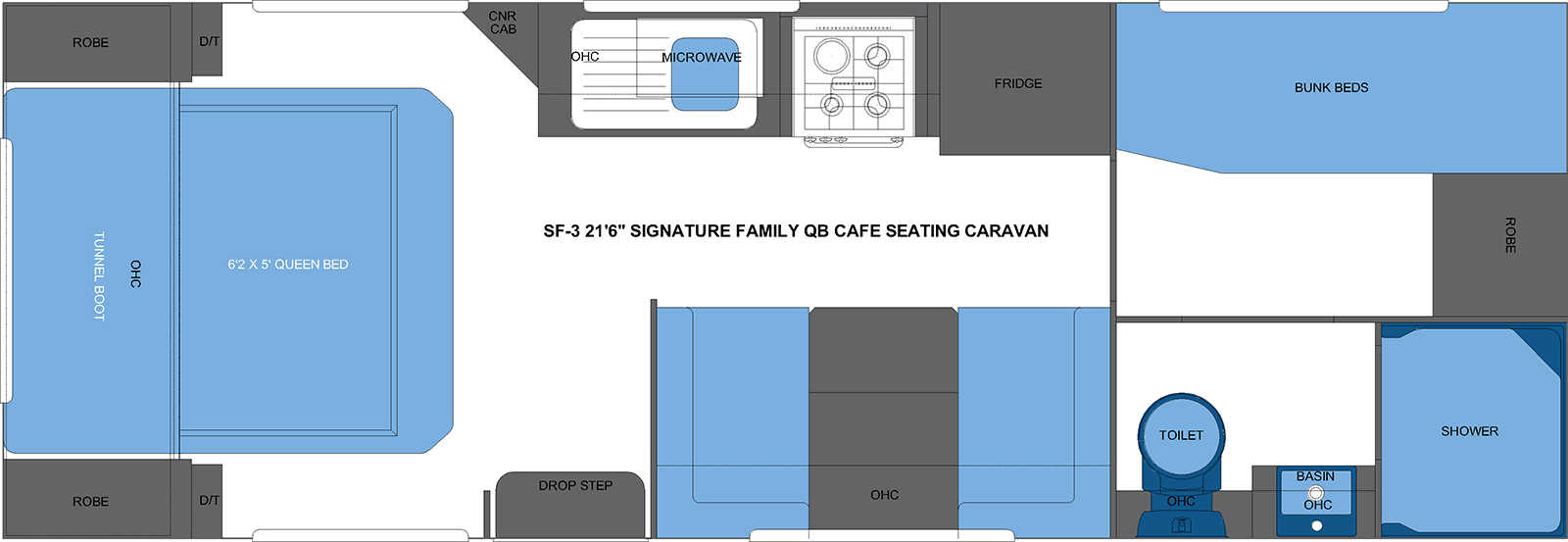 SF-3 21'6 SIGNATURE FAMILY QB CAFE SEATING CARAVAN