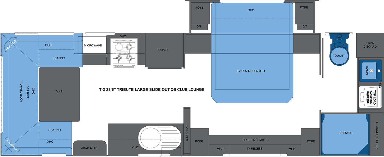 T-3 23'6 TRIBUTE LARGE SLIDE QB CLUB LOUNGE