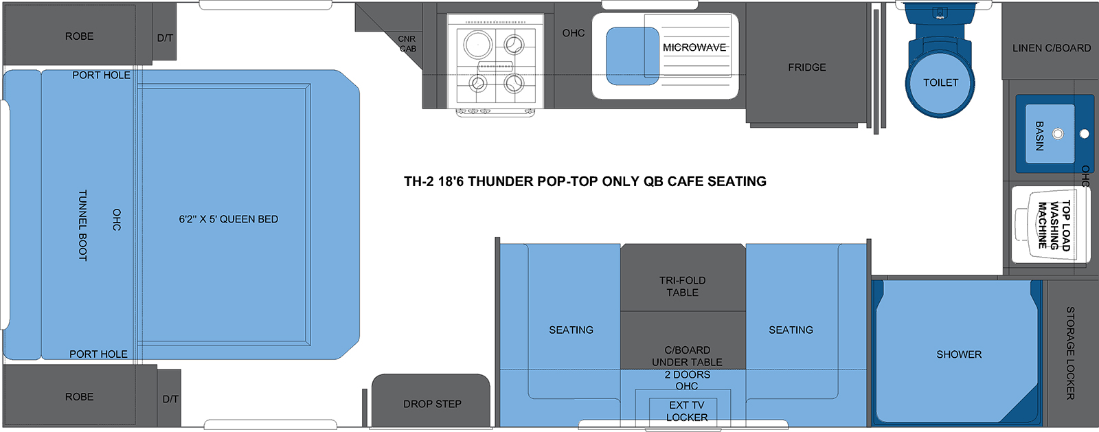 TH-2 18'6 THUNDER POP-TOP QB CAFE SEATING