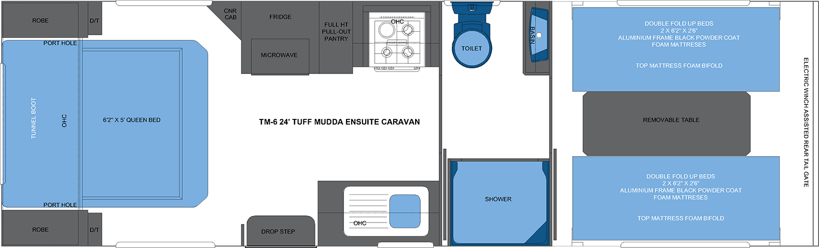 TM-6 24' TUFF MUDDA ENSUITE CARAVAN