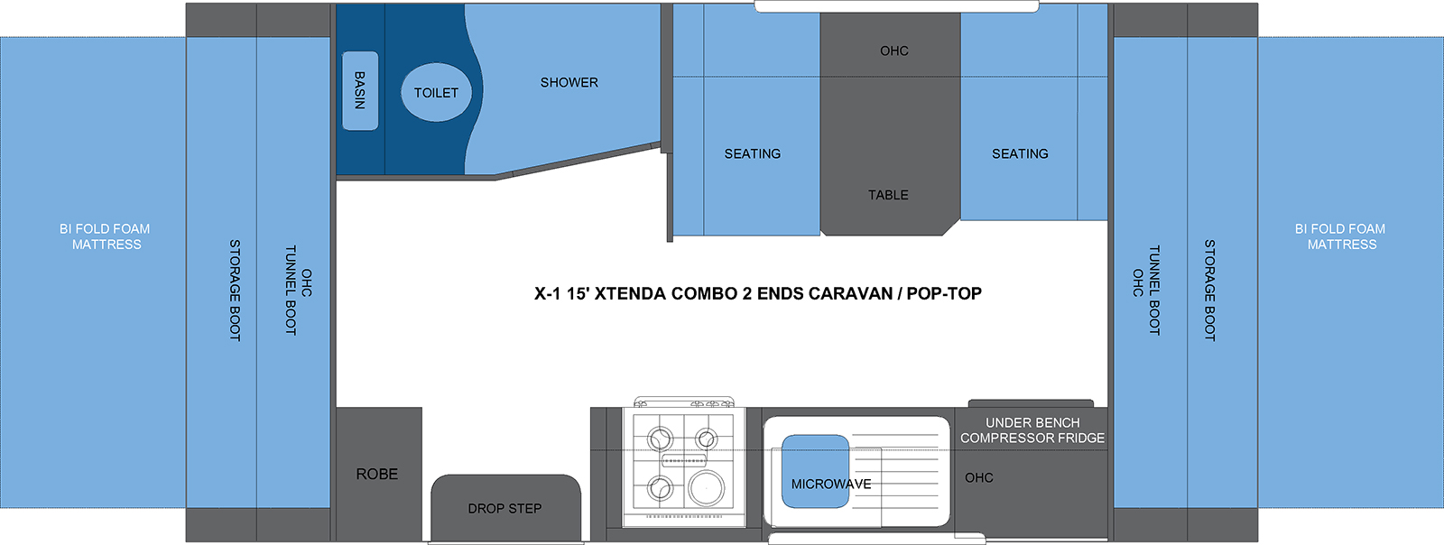 X-1 15' XTENDA COMBO 2 ENDS CARAVAN