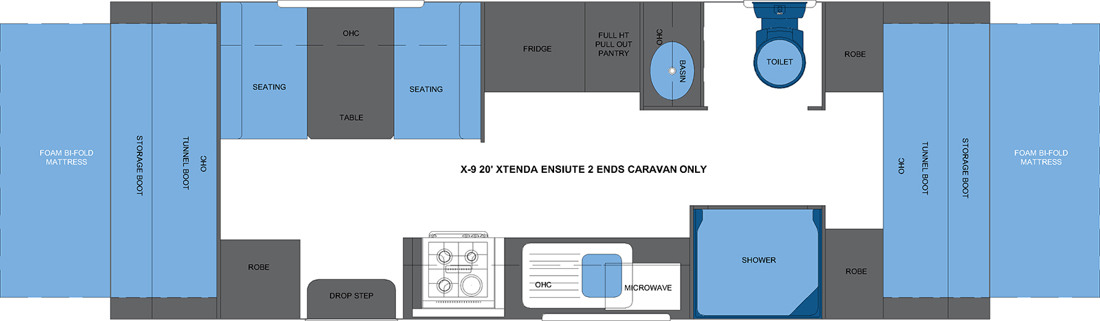 X-9 20' XTENDA ENSUITE 2 ENDS CARAVAN ONLY