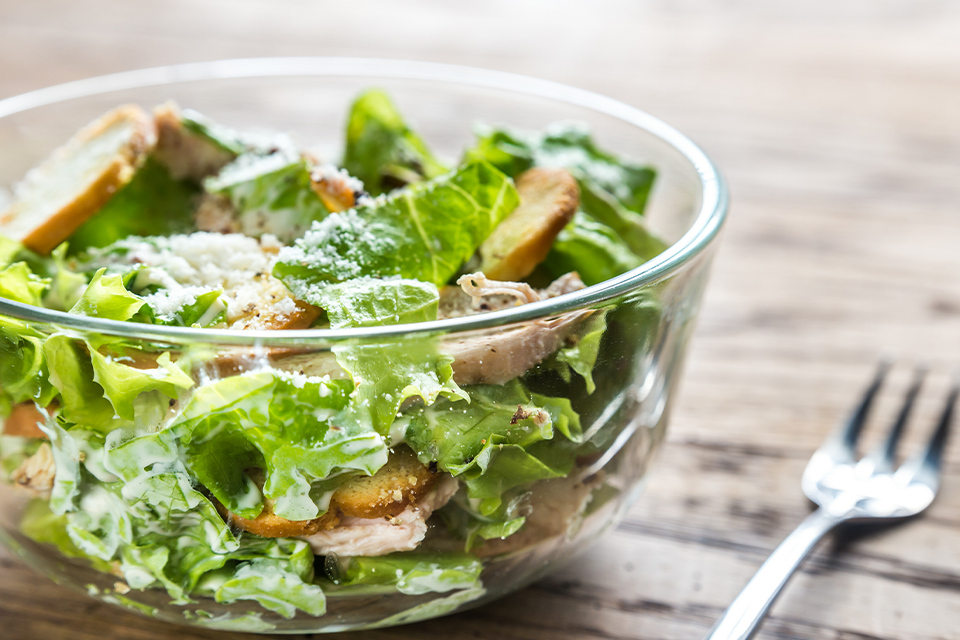 Hot Chicken Caesar Salad