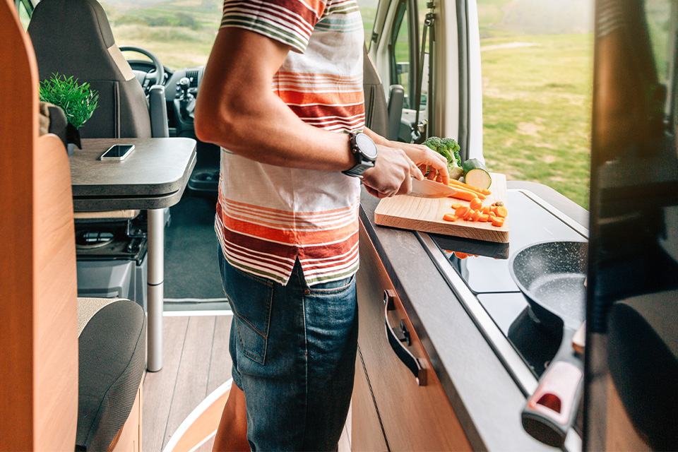 Cooking in a caravan